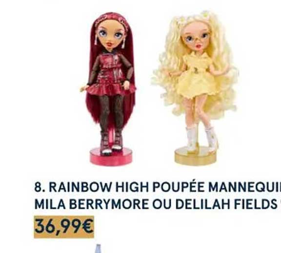rainbow high poupée mannequin mila berrymore ou delilah fields