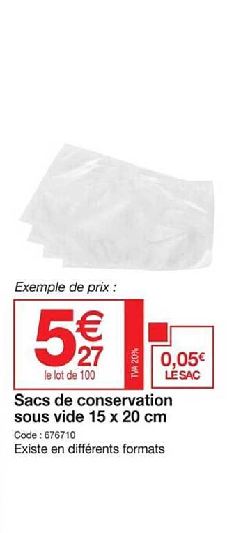 sacs de conservation sous vide 15 x 20 cm