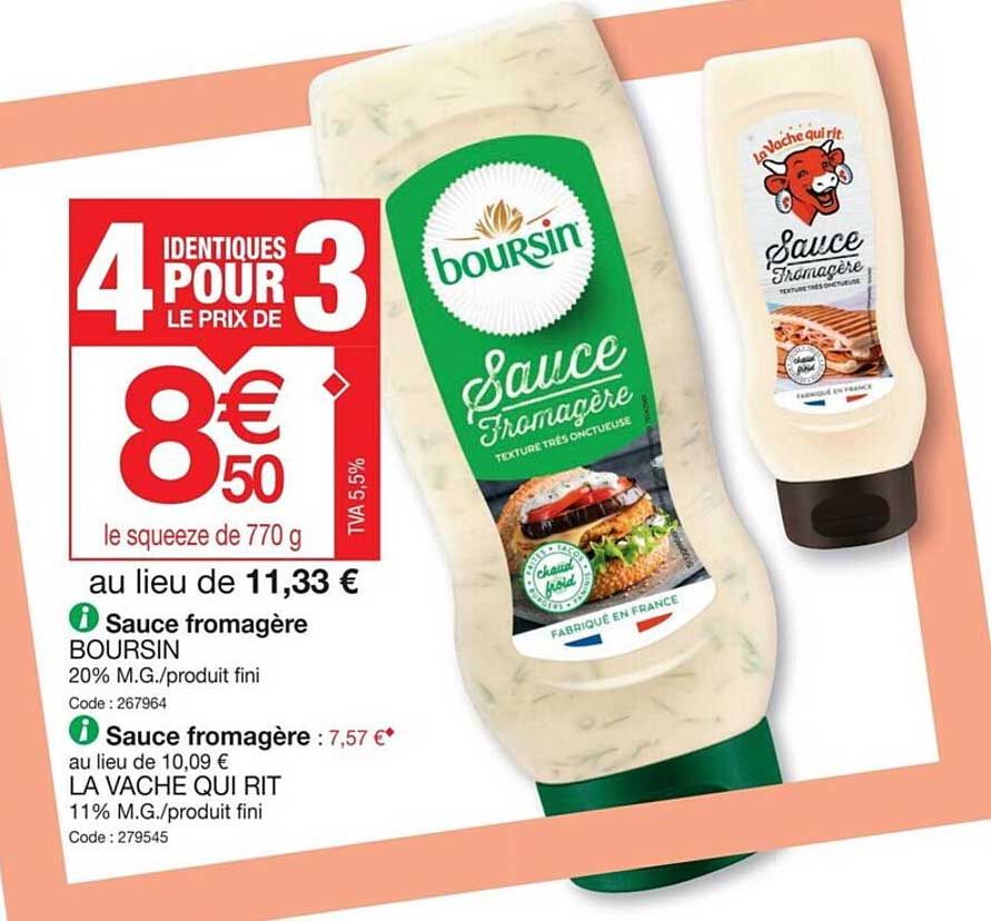 sauce fromagère boursin, sauce fromagère la vache qui rit
