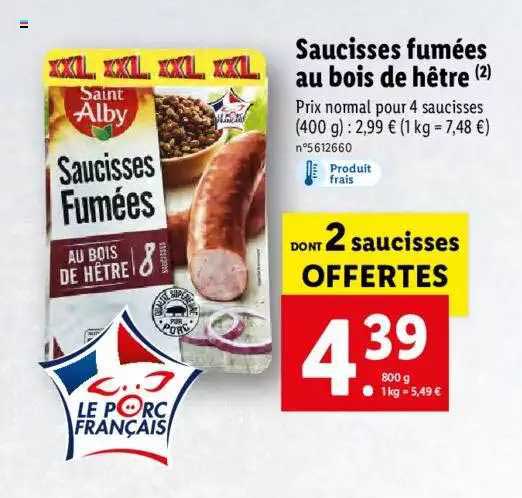 saucisses fuumées au bois de hêtres saint alby