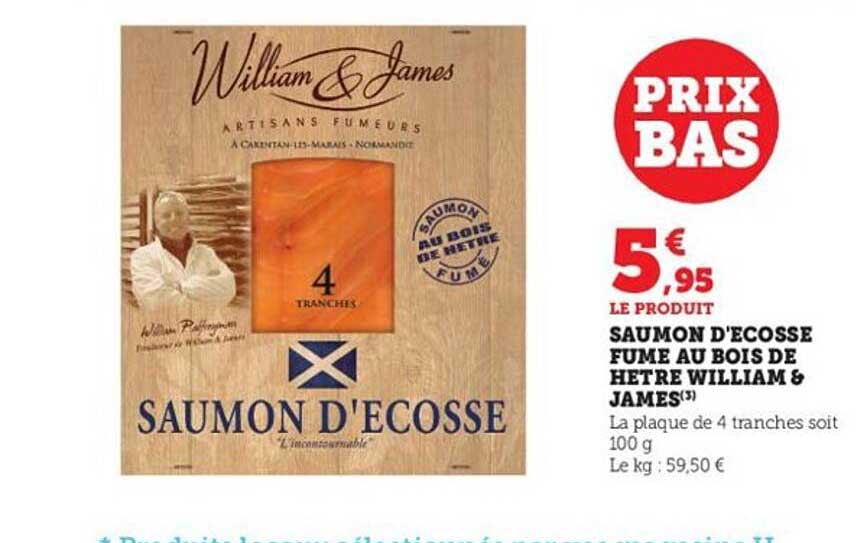 Saumon D'écosse Fumé Au Bois De Hêtre William & James