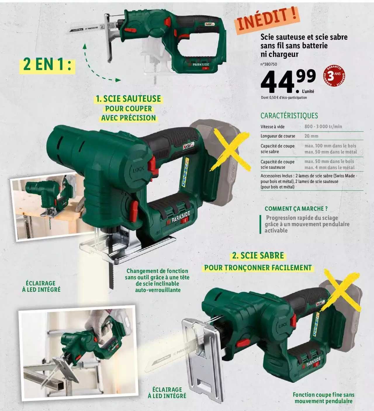 scie sauteuse et scie sabre sans fil sans batterie ni chargeur