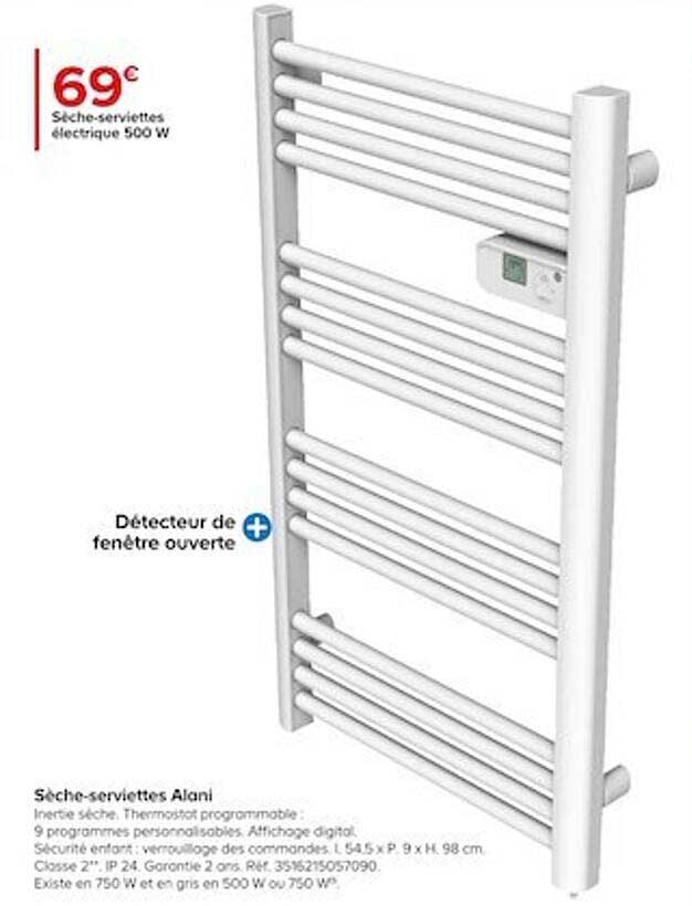 sèche-serviettes électrique 500w alani