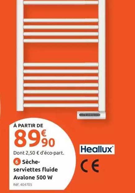 sèche-serviettes fluide avalone 500 w  heallux