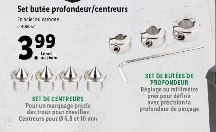 set butée profondeur - centreurs