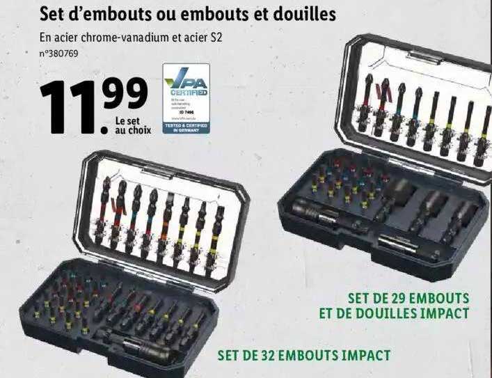 set d'embouts ou embouts et douilles