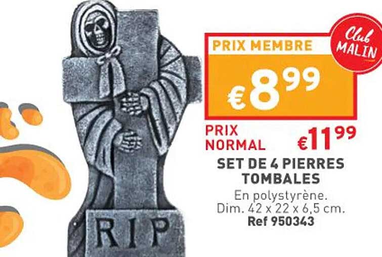 set de 4 pierres tombales