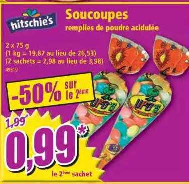 soucoupes remplies de poudre acidulée hitschie's