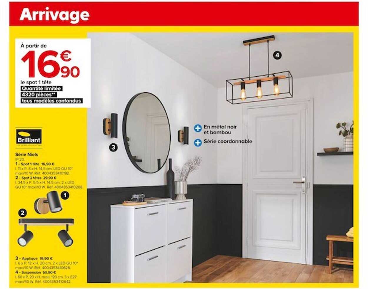 spot 1 tête brilliant