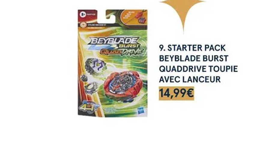 starter pack beyblade burst quaddrive toupie avec lanceur