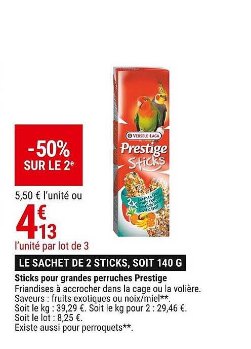 sticks pour grandes perruches prestige