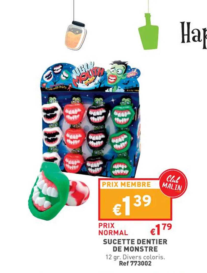 sucette dentier de monstre