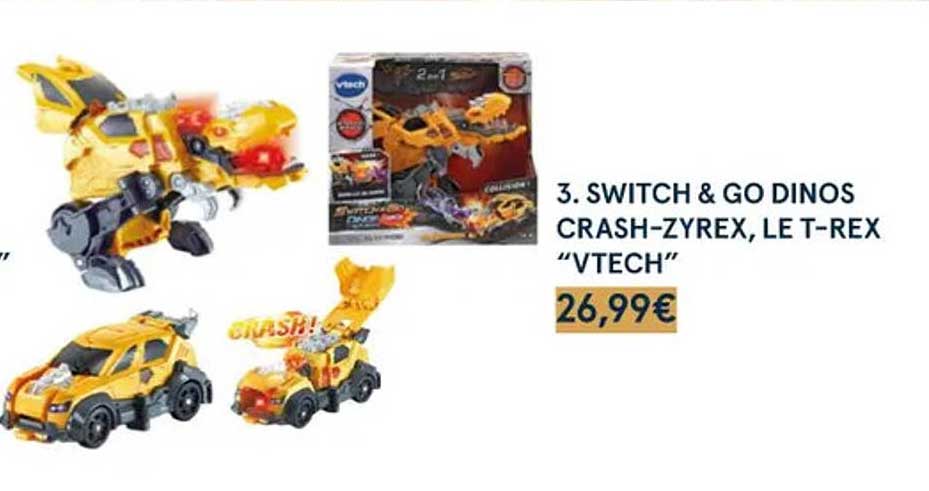 switch & go dinos crash-zyrex, le t-rex "vtech"