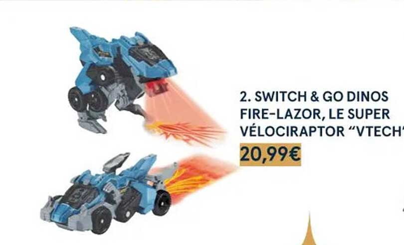switch & go dinos fire-lazor, le super vélociraptor "vtech"