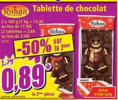 tablette de chocolat rohan