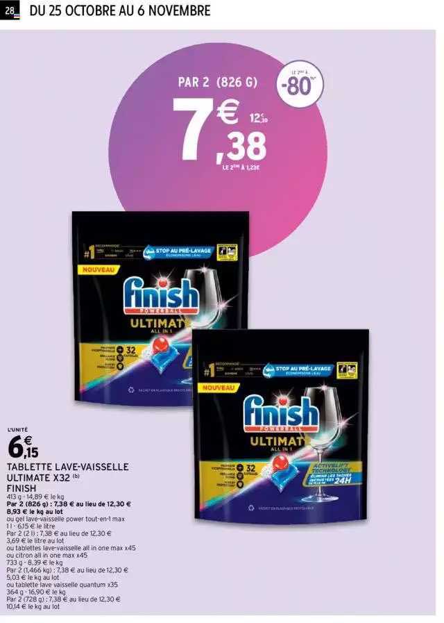 tablette lave-vaisselle ultimate x32 finish