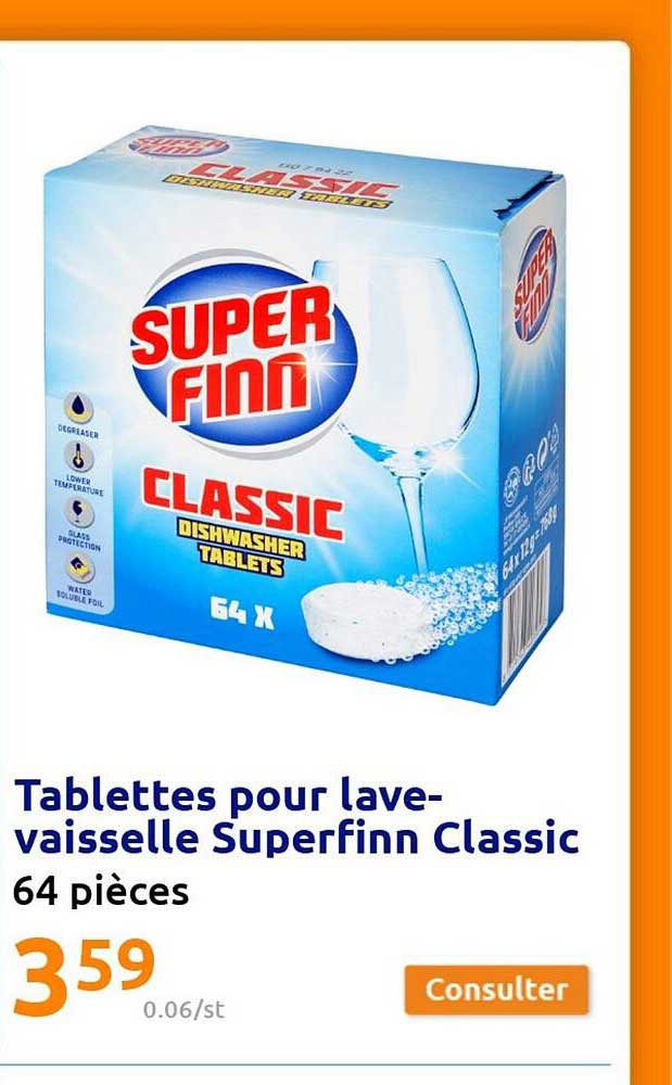 tablettes pour lave-vaisselle superfinn classic