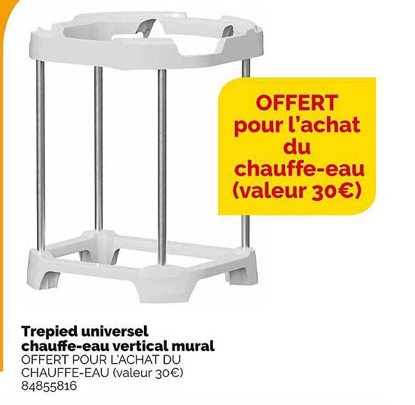 trepied universel chauffe-eau vertical mural