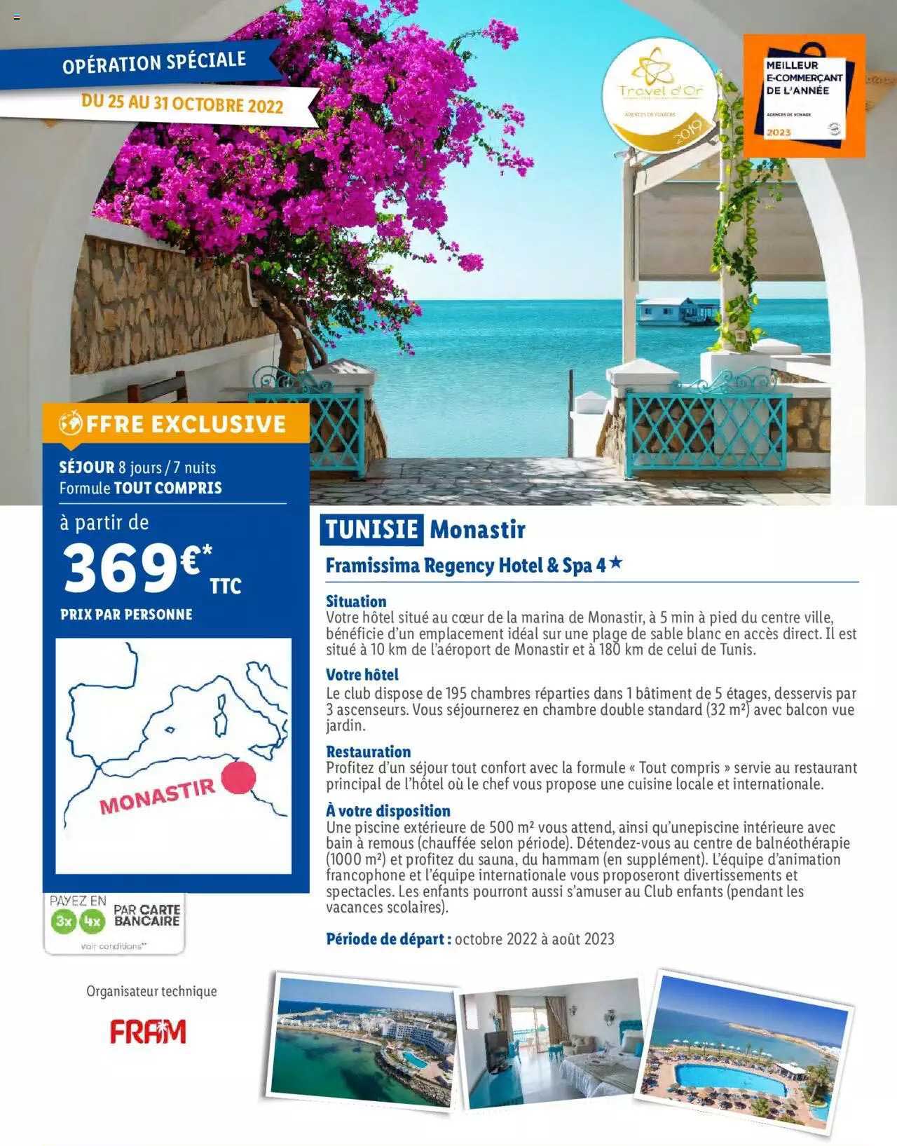 tunisie : framissima regency hôtel & spa 4*