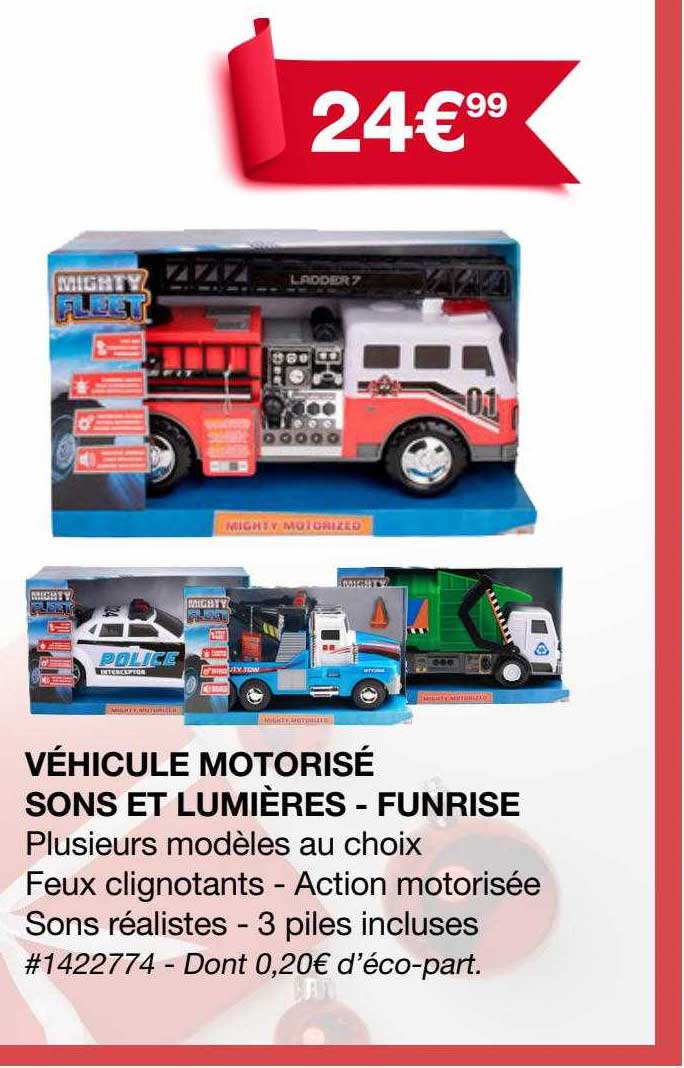 véhicule motorisé sons et lumières - funrise