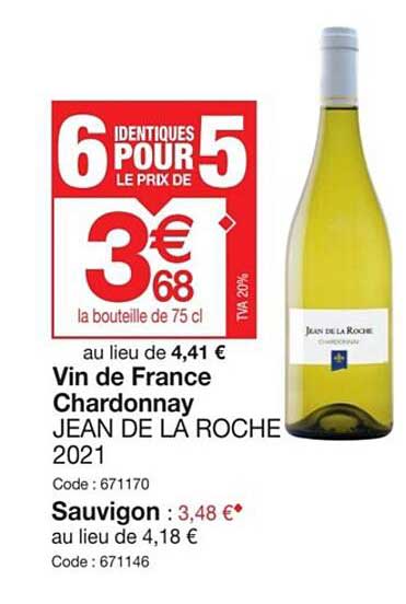 Vin De France Chardonnay Jean De La Roche 2021
