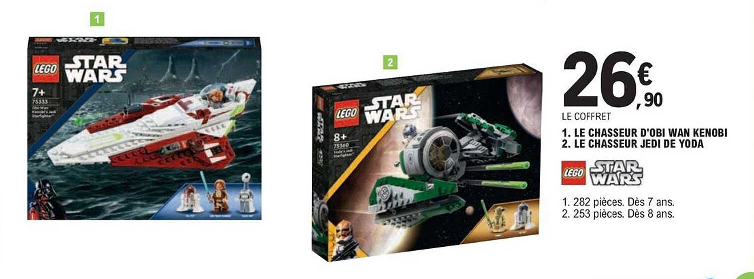 1. le chasseur d'obi wan kenobi 2. le chasseur jedi de yoda lego star wars