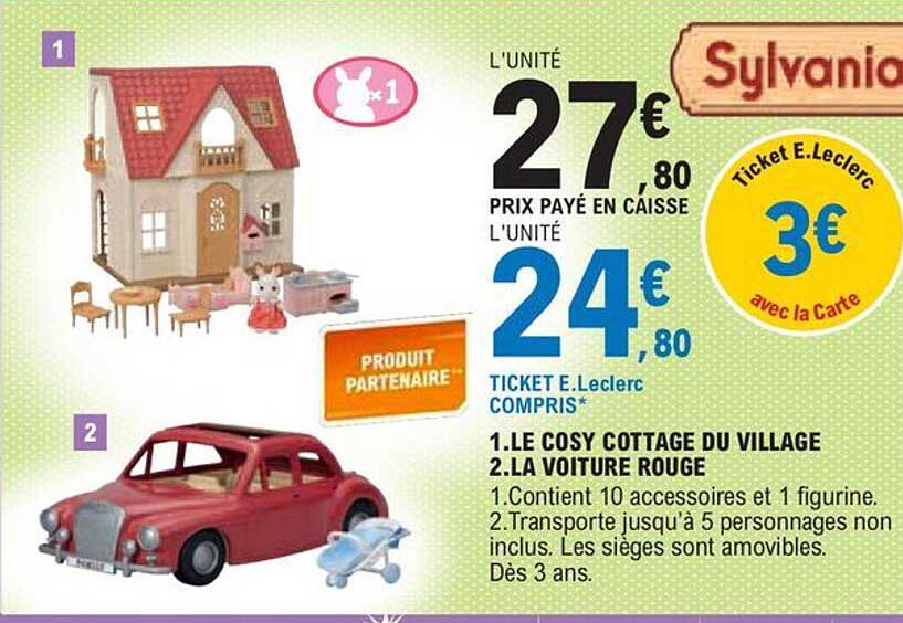 1. le cosy cottage du village 2. la voiture rouge sylvanian