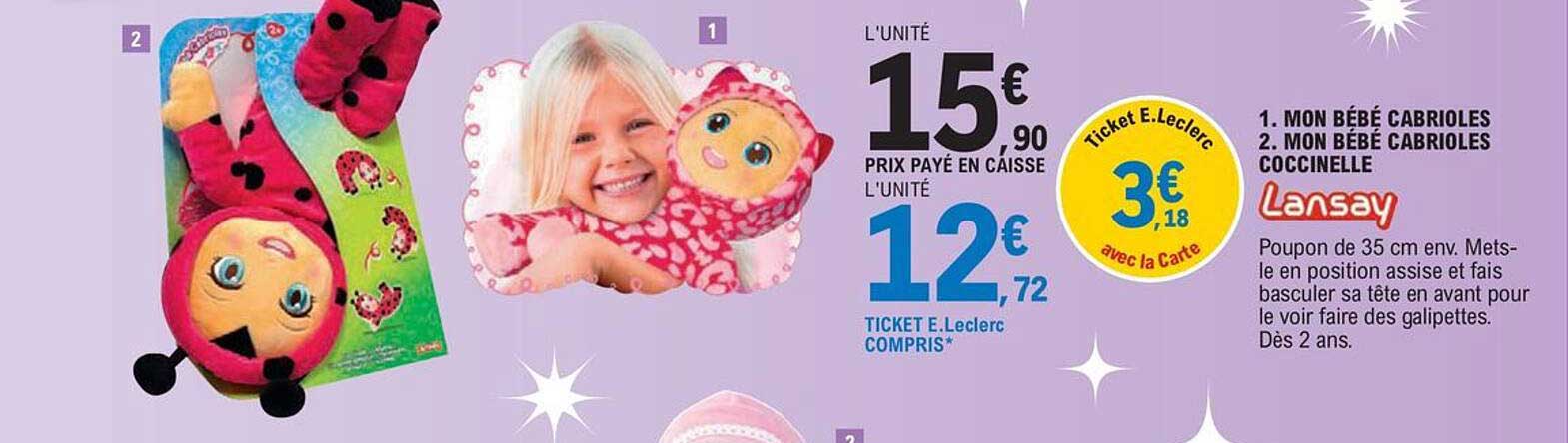 1. mon bébé cabrioles 2. mon bébé cabrioles coccinelle lansay