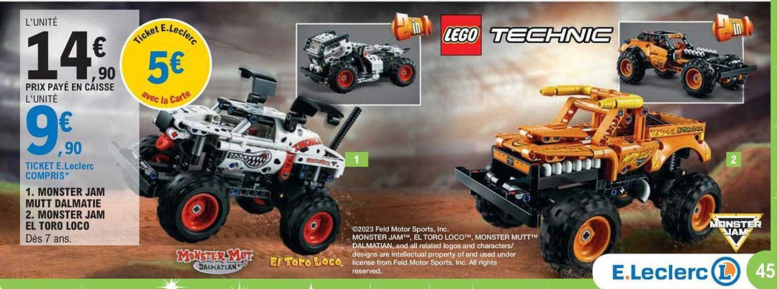 1. monster jam mutt dalmatie 2. monster jam el toro loco