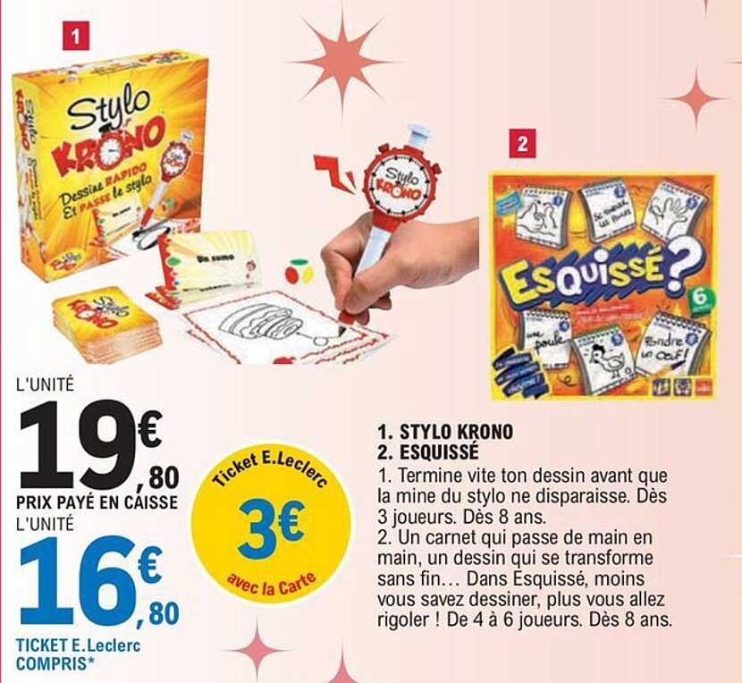 1. stylo krono 2. esquissé
