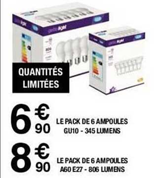 6 pack ampoules gu10 345 lumens 6 ampoules a60 e27 806 lumens