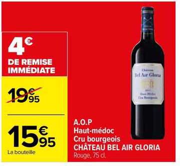 a.o.p haut-médoc cru brougeois château bel air gloria