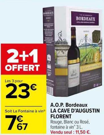 a.o.p. bordeaux la cave d'augustin florent