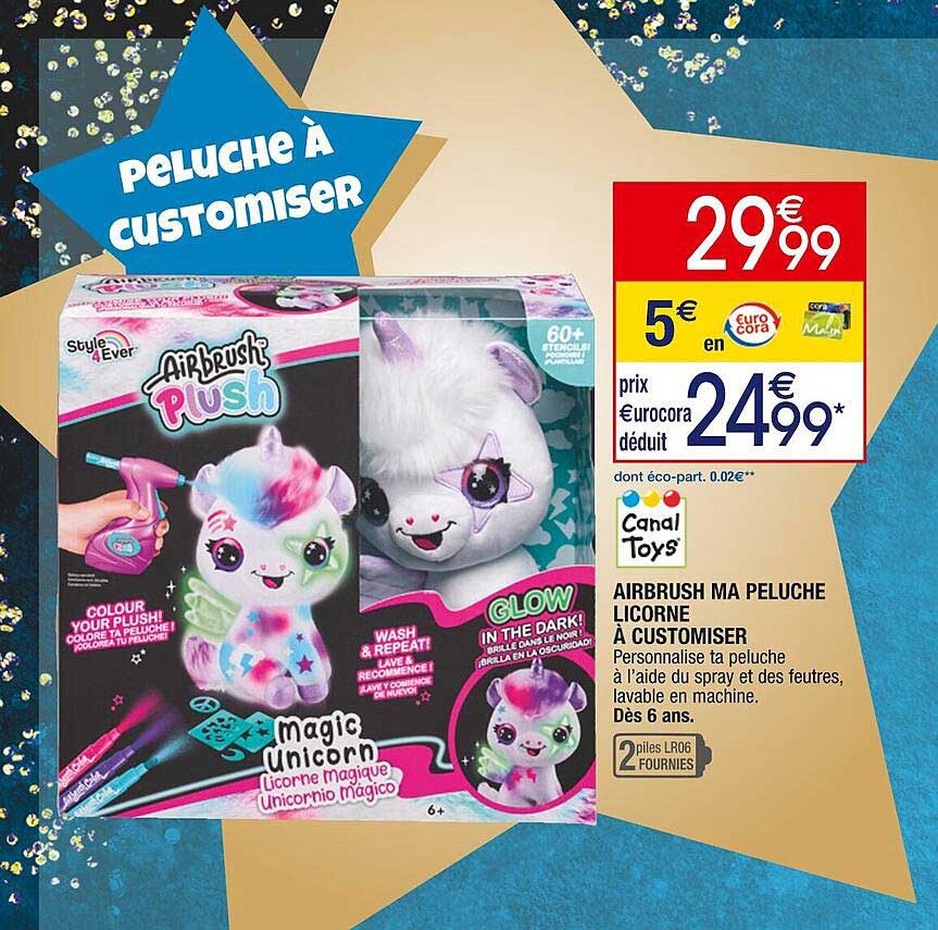 airbrush ma peluche licorne à customiser canal toys'