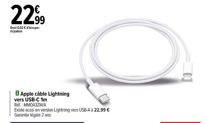 apple câble lightning vers usb-c 1m
