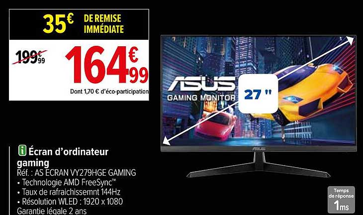 asus écran d'ordinateur gaming