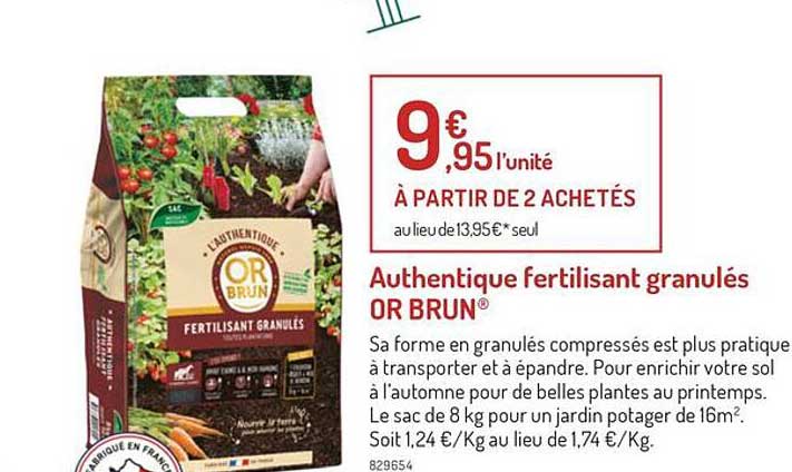 authentique fertilisant granulés or brun