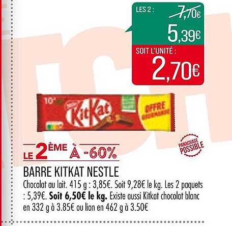 Barre Kitkat Nestlé
