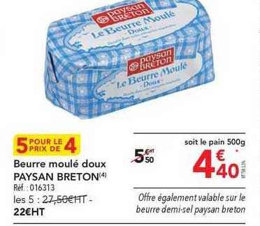 beurre moulé doux paysan breton
