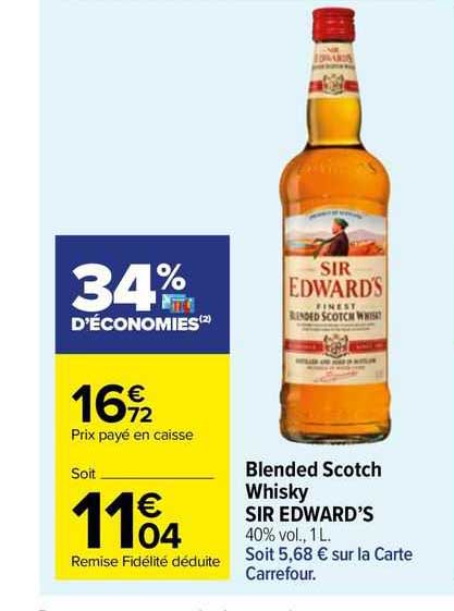 blended scotch whisky sir edward's