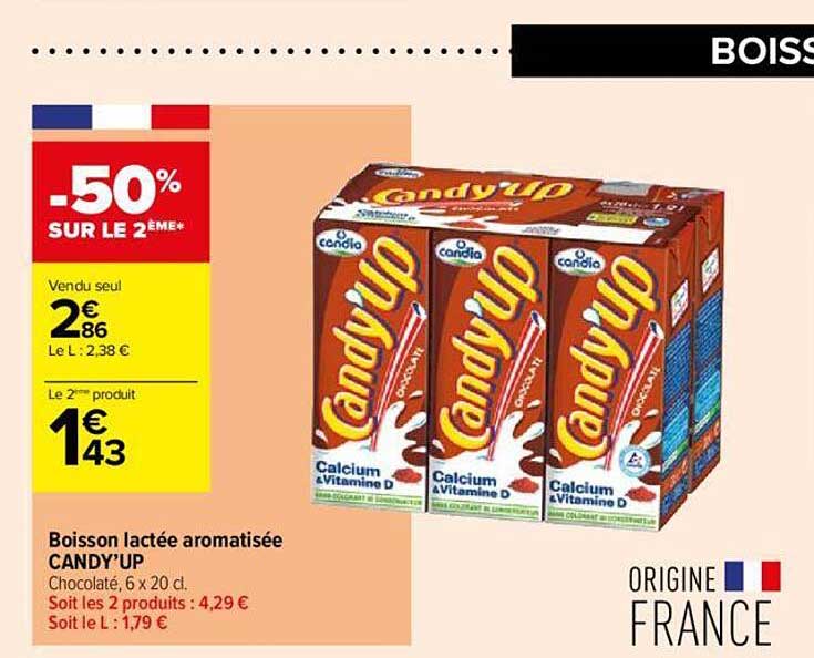 boisson lactée aromatisée candy'up