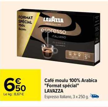 café moulu 100% arabica "format spécial" lavazza