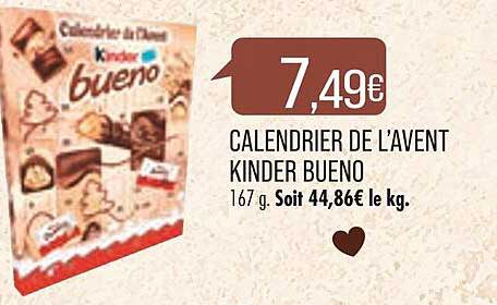 calendrier de l'avent kinder bueno