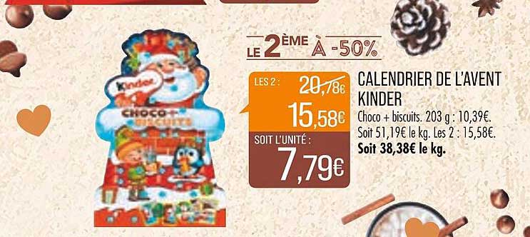 calendrier de l'avent kinder