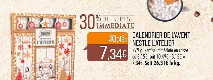 calendrier de l'avent nestlé l'atelier