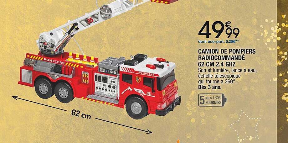 camion de pompiers radiocommandé 62 cm 2.4 ghz