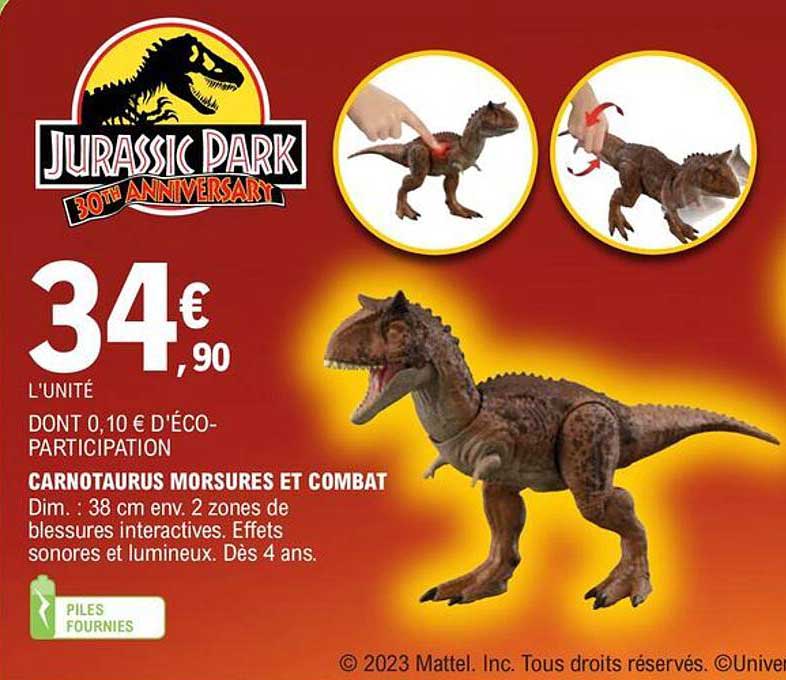 carnotaurus morsure et combat jurassik park