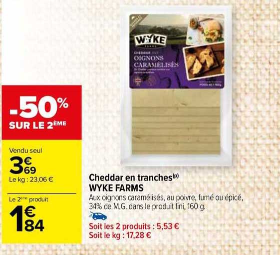 cheddar en tranches wyke farms