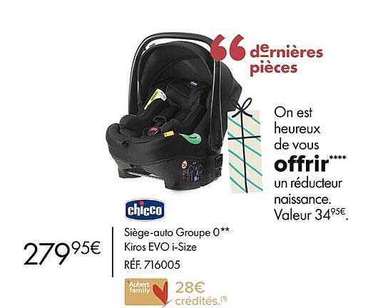 chicco siège-auto groupe 0 kiros evo i-size