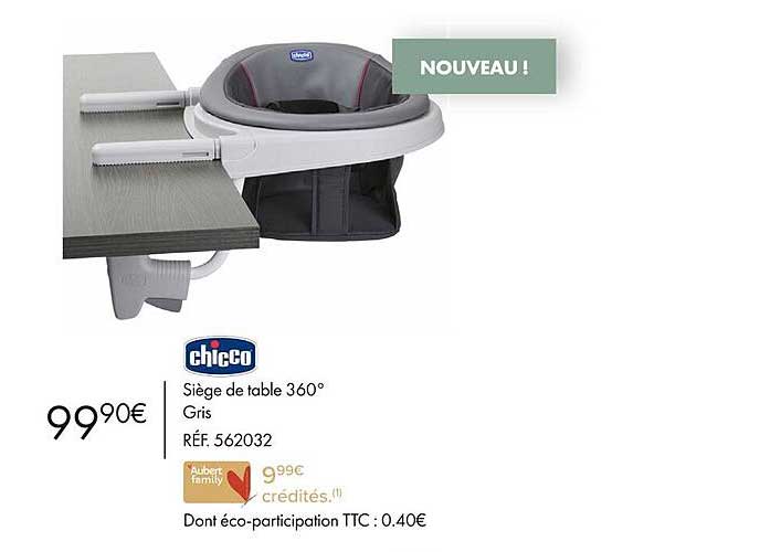 Chicco Siège De Table 360° Gris